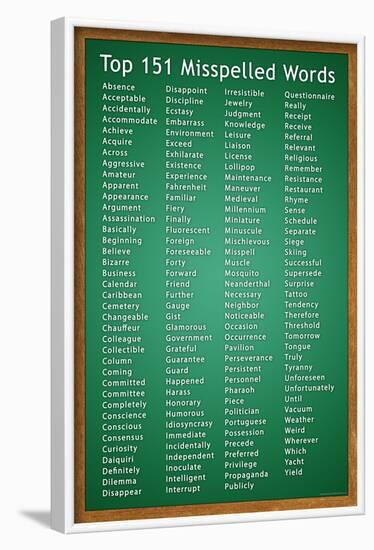 Top 151 Commonly Misspelled Words Educational Poster-null-Framed Poster