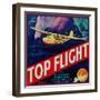 Top Flight Orange Label - Tustin, CA-Lantern Press-Framed Art Print