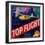 Top Flight Orange Label - Tustin, CA-Lantern Press-Framed Art Print