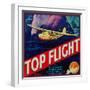 Top Flight Orange Label - Tustin, CA-Lantern Press-Framed Art Print