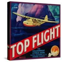 Top Flight Orange Label - Tustin, CA-Lantern Press-Stretched Canvas