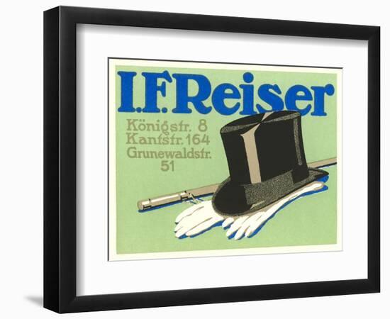 Top Hat, Gloves and Cane Ad-null-Framed Art Print