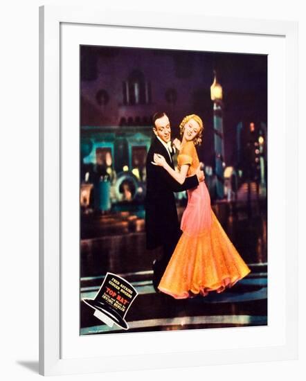 Top Hat, L-R: Fred Astaire, Ginger Rogers on Jumbo Lobbycard, 1935-null-Framed Art Print