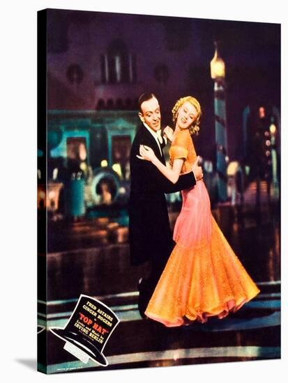 Top Hat, L-R: Fred Astaire, Ginger Rogers on Jumbo Lobbycard, 1935-null-Stretched Canvas