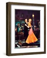 Top Hat, L-R: Fred Astaire, Ginger Rogers on Jumbo Lobbycard, 1935-null-Framed Premium Giclee Print