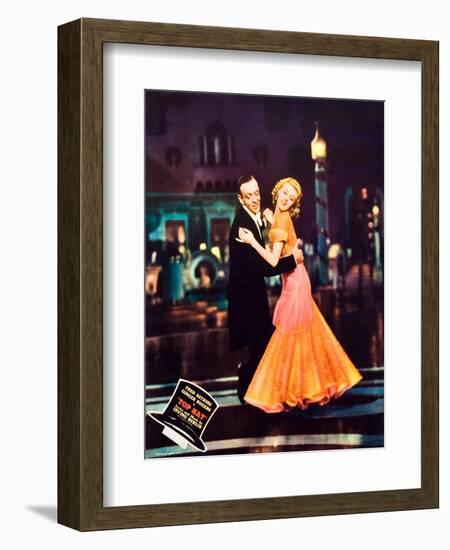 Top Hat, L-R: Fred Astaire, Ginger Rogers on Jumbo Lobbycard, 1935-null-Framed Premium Giclee Print