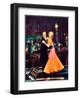 Top Hat, L-R: Fred Astaire, Ginger Rogers on Jumbo Lobbycard, 1935-null-Framed Premium Giclee Print