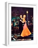 Top Hat, L-R: Fred Astaire, Ginger Rogers on Jumbo Lobbycard, 1935-null-Framed Art Print