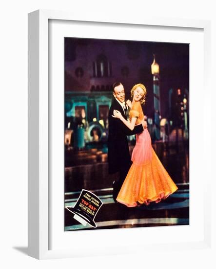 Top Hat, L-R: Fred Astaire, Ginger Rogers on Jumbo Lobbycard, 1935-null-Framed Art Print