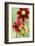 Top Mix Dahlia, Dahlia Hybrid 'Rood', with Honeybee, Apis Mellifera-Andreas Keil-Framed Photographic Print