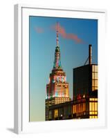 Top of Empire State Building at Blue Nightfall-Philippe Hugonnard-Framed Photographic Print