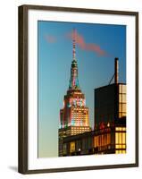 Top of Empire State Building at Blue Nightfall-Philippe Hugonnard-Framed Photographic Print