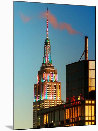 Top of Empire State Building at Blue Nightfall-Philippe Hugonnard-Mounted Photographic Print