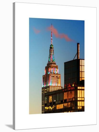 Top of Empire State Building at Blue Nightfall-Philippe Hugonnard-Stretched Canvas