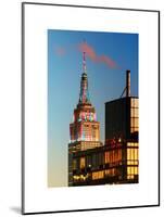 Top of Empire State Building at Blue Nightfall-Philippe Hugonnard-Mounted Art Print