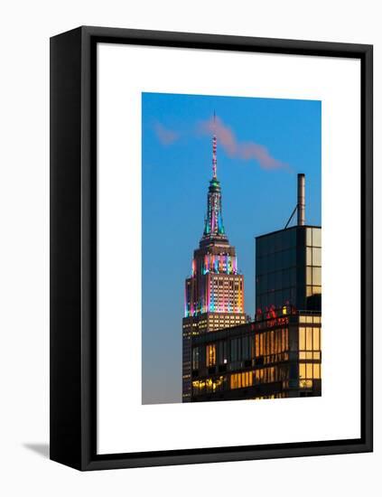 Top of Empire State Building at Nightfall-Philippe Hugonnard-Framed Stretched Canvas