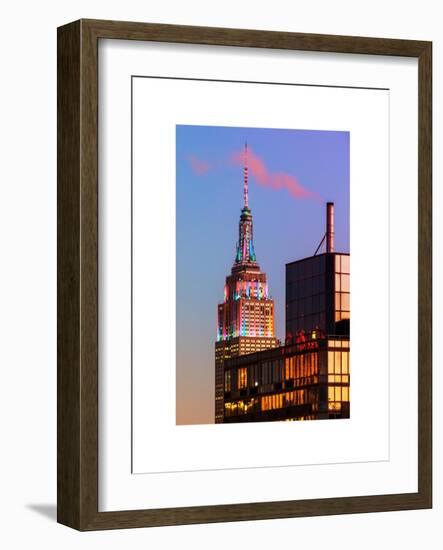 Top of Empire State Building at Pink Nightfall-Philippe Hugonnard-Framed Art Print