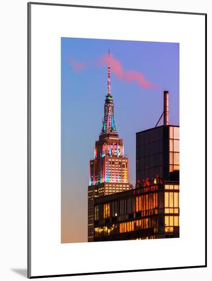 Top of Empire State Building at Pink Nightfall-Philippe Hugonnard-Mounted Art Print