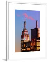 Top of Empire State Building at Pink Nightfall-Philippe Hugonnard-Framed Art Print