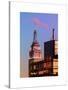 Top of Empire State Building at Pink Nightfall-Philippe Hugonnard-Stretched Canvas