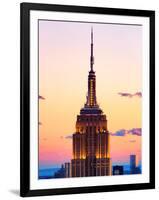 Top of Empire State Building at Pink Sunset, Manhattan, New York, United States-Philippe Hugonnard-Framed Photographic Print