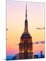 Top of Empire State Building at Pink Sunset, Manhattan, New York, United States-Philippe Hugonnard-Mounted Photographic Print