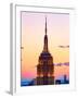 Top of Empire State Building at Pink Sunset, Manhattan, New York, United States-Philippe Hugonnard-Framed Premium Photographic Print