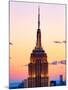 Top of Empire State Building at Pink Sunset, Manhattan, New York, United States-Philippe Hugonnard-Mounted Premium Photographic Print