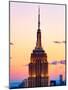 Top of Empire State Building at Pink Sunset, Manhattan, New York, United States-Philippe Hugonnard-Mounted Photographic Print