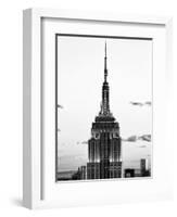 Top of Empire State Building, Manhattan, New York, United States, Black and White Photography-Philippe Hugonnard-Framed Photographic Print