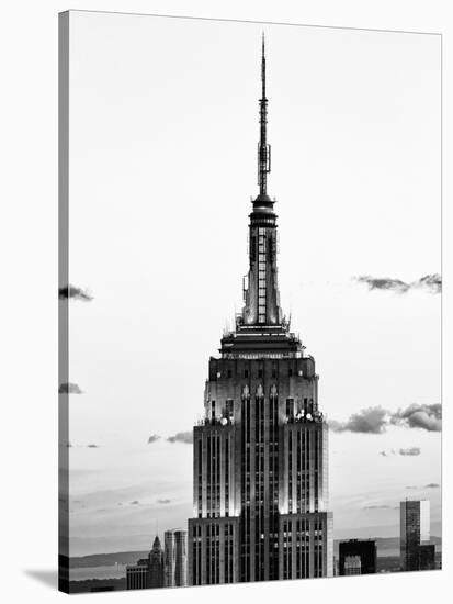 Top of Empire State Building, Manhattan, New York, United States, Black and White Photography-Philippe Hugonnard-Stretched Canvas