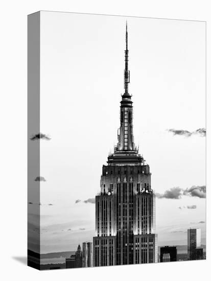 Top of Empire State Building, Manhattan, New York, United States, Black and White Photography-Philippe Hugonnard-Stretched Canvas