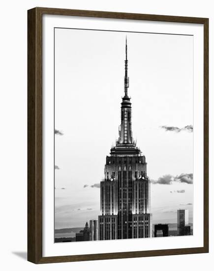 Top of Empire State Building, Manhattan, New York, United States, Black and White Photography-Philippe Hugonnard-Framed Premium Photographic Print
