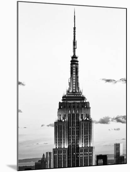 Top of Empire State Building, Manhattan, New York, United States, Black and White Photography-Philippe Hugonnard-Mounted Premium Photographic Print