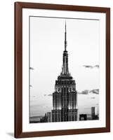 Top of Empire State Building, Manhattan, New York, United States, Black and White Photography-Philippe Hugonnard-Framed Photographic Print