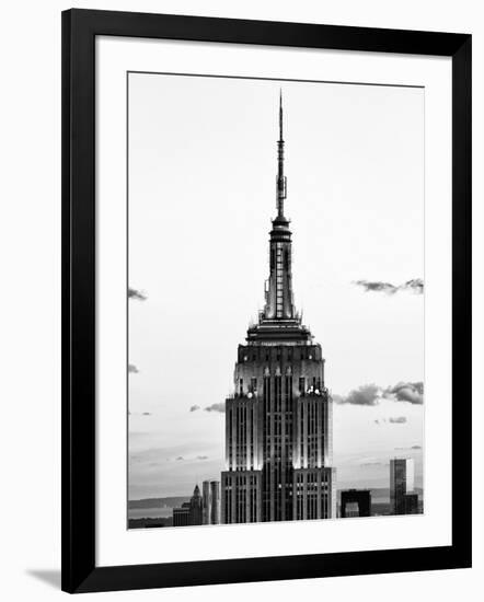 Top of Empire State Building, Manhattan, New York, United States, Black and White Photography-Philippe Hugonnard-Framed Photographic Print