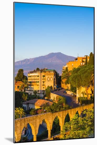 Top of Mount Etna Volcano at Sunrise Rising Above Taormina, Sicily, Italy, Mediterranean, Europe-Matthew Williams-Ellis-Mounted Photographic Print