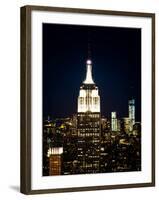 Top of the Empire State Building and One World Trade Center at Sunset, Manhattan, New York, US-Philippe Hugonnard-Framed Premium Photographic Print