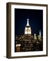 Top of the Empire State Building and One World Trade Center at Sunset, Manhattan, New York, US-Philippe Hugonnard-Framed Photographic Print