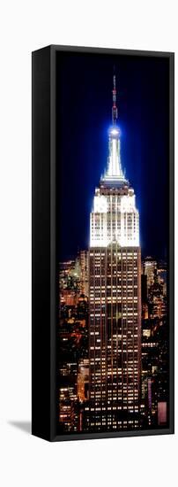 Top of the Empire State Building and One World Trade Center by Night, Manhattan, New York City-Philippe Hugonnard-Framed Stretched Canvas