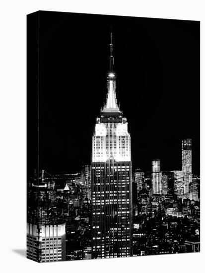 Top of the Empire State Building and One World Trade Center by Night, Manhattan, NYC-Philippe Hugonnard-Stretched Canvas