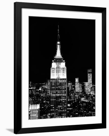 Top of the Empire State Building and One World Trade Center by Night, Manhattan, NYC-Philippe Hugonnard-Framed Photographic Print