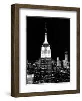 Top of the Empire State Building and One World Trade Center by Night, Manhattan, NYC-Philippe Hugonnard-Framed Photographic Print