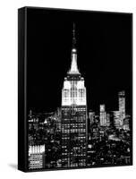 Top of the Empire State Building and One World Trade Center by Night, Manhattan, NYC-Philippe Hugonnard-Framed Stretched Canvas