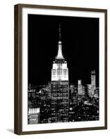 Top of the Empire State Building and One World Trade Center by Night, Manhattan, NYC-Philippe Hugonnard-Framed Premium Photographic Print