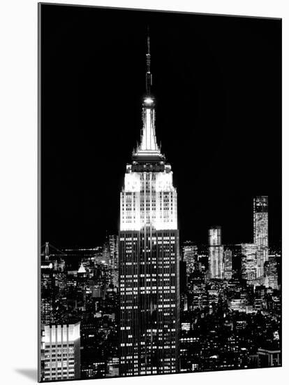 Top of the Empire State Building and One World Trade Center by Night, Manhattan, NYC-Philippe Hugonnard-Mounted Premium Photographic Print