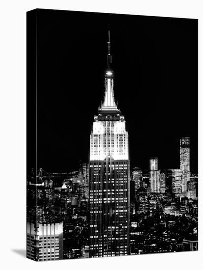 Top of the Empire State Building and One World Trade Center by Night, Manhattan, NYC-Philippe Hugonnard-Stretched Canvas