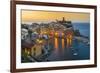 Top View at Sunrise of the Picturesque Sea Village of Vernazza, Cinque Terre, Liguria, Italy-Stefano Politi Markovina-Framed Photographic Print