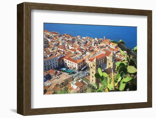 Top view of Cefalu, Cefalu, Sicily, Italy, Europe-Marco Simoni-Framed Photographic Print