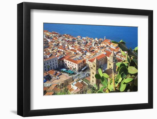 Top view of Cefalu, Cefalu, Sicily, Italy, Europe-Marco Simoni-Framed Photographic Print